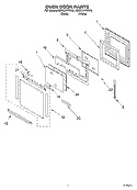 OVEN DOOR Diagram and Parts List for KEBC247KWH0  KitchenAid Wall Oven