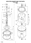 AGITATOR, BASKET AND TUB PARTS Diagram and Parts List for IS45000  Inglis Washer