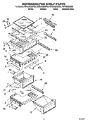 REFRIGERATOR SHELF PARTS Diagram and Parts List for KSRA25CNBL02  KitchenAid Refrigerator