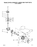 BRAKE, CLUTCH, GEARCASE, MOTOR AND PUMP Diagram and Parts List for LA9500XTM0  Whirlpool Washer