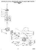 BRAKE, CLUTCH, GEARCASE, MOTOR AND PUMP Diagram and Parts List for KAWL517BWH1  KitchenAid Washer