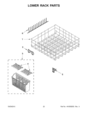 LOWER RACK PARTS Diagram and Parts List for IUD6100BB0  Whirlpool Dishwasher
