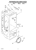 REFRIGERATOR LINER Diagram and Parts List for GD5SHGXKB02  Whirlpool Refrigerator