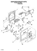 DISPENSER AND FRONT PARTS Diagram and Parts List for KSSC48QMS01  KitchenAid Refrigerator