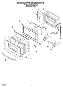 MICROWAVE DOOR PARTS, OPTIONAL PARTS Diagram and Parts List for YKEMS308GM3  KitchenAid Microwave Oven Combo
