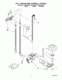FILL, DRAIN AND OVERFILL PARTS Diagram and Parts List for KUDC20FVSS2  KitchenAid Dishwasher