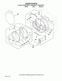 DOOR PARTS Diagram and Parts List for YWED9470WR1  Whirlpool Dryer