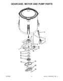 GEARCASE, MOTOR AND PUMP PARTS Diagram and Parts List for CAW9444XQ4  Whirlpool Washer