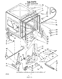 TUB Diagram and Parts List for GDU3024XLW0  Whirlpool Dishwasher