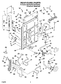 REAR PANEL PARTS Diagram and Parts List for GSX9750PW0  Whirlpool Washer