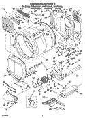 BULKHEAD PARTS Diagram and Parts List for YGEW9200LQ1  Whirlpool Dryer