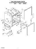 TUB AND FRAME PARTS Diagram and Parts List for KUDK03FTWH2  KitchenAid Dishwasher