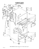 CABINET Diagram and Parts List for ET18NKXRWR0  Whirlpool Refrigerator
