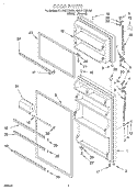 DOOR Diagram and Parts List for RT16VKXDW02  Roper Refrigerator
