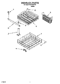 DISHRACK PARTS, OPTIONAL PARTS Diagram and Parts List for DU840SWPU2  Whirlpool Dishwasher