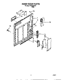 INNER DOOR Diagram and Parts List for DU800DWGX0  Whirlpool Dishwasher