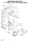 REFRIGERATOR LINER PARTS Diagram and Parts List for KSRG22FTBL01  KitchenAid Refrigerator