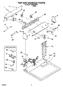 TOP AND CONSOLE PARTS Diagram and Parts List for YLER4000RQ1  Whirlpool Dryer