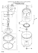 AGITATOR, BASKET AND TUB Diagram and Parts List for LSN1000JQ1  Whirlpool Washer
