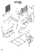UNIT PARTS Diagram and Parts List for 5VET3DTKLQ00  Whirlpool Refrigerator