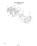 OVEN DOOR Diagram and Parts List for 2496^2  Whirlpool Range