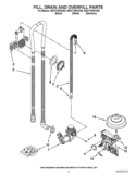FILL, DRAIN AND OVERFILL PARTS Diagram and Parts List for WDT770PAYW2  Whirlpool Dishwasher