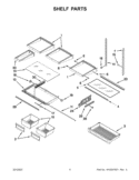 SHELF PARTS Diagram and Parts List for 5VGI6FARAF00  Whirlpool Refrigerator