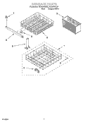 DISHRACK Diagram and Parts List for RUD3000HB1  Roper Dishwasher