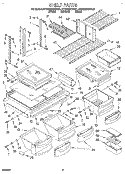 SHELF Diagram and Parts List for KTRS25KDAL01  KitchenAid Refrigerator