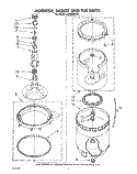 AGITATOR, BASKET AND TUB Diagram and Parts List for LA5460XTW1  Whirlpool Washer
