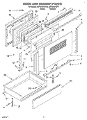 DOOR AND DRAWER Diagram and Parts List for KERC500HBT3  KitchenAid Range