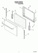DOOR PARTS, OPTIONAL PARTS Diagram and Parts List for WFG110AVQ0  Whirlpool Range