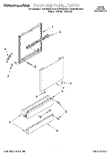 DOOR AND PANEL Diagram and Parts List for KUDR24SEBL0  KitchenAid Dishwasher