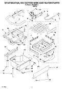 EVAPORATOR ICE CUTTER GRID AND WATER PARTS Diagram and Parts List for JEACS50SL4  Whirlpool Ice Maker