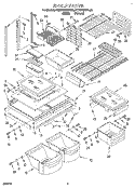SHELF Diagram and Parts List for KTRS19KDAL00  KitchenAid Refrigerator