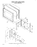 DOOR AND LATCH Diagram and Parts List for RM988PXPW0  Whirlpool Microwave Oven Combo