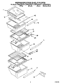 REFRIGERATOR SHELF PARTS Diagram and Parts List for KSRD25FKBL14  KitchenAid Refrigerator