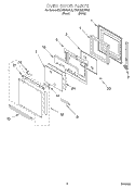 OVEN DOOR Diagram and Parts List for KEBI206DBL9  KitchenAid Wall Oven