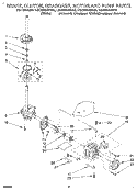 BRAKE, CLUTCH, GEARCASE, MOTOR & PUMP Diagram and Parts List for LSC6244BQ0  Whirlpool Washer