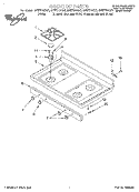 COOKTOP Diagram and Parts List for SF377PEGQ1  Whirlpool Range