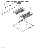 THIRD LEVEL RACK AND TRACK PARTS Diagram and Parts List for KUDU03FTPA0  KitchenAid Dishwasher