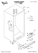 CABINET PARTS Diagram and Parts List for EV181NZRQ02  Whirlpool Freezer
