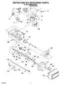 MOTOR AND ICE CONTAINER Diagram and Parts List for KSRS22FGSS15  KitchenAid Refrigerator