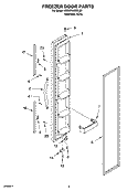 FREEZER DOOR PARTS Diagram and Parts List for 6ED2FHKXRL00  Whirlpool Refrigerator