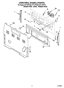 CONTROL PANEL PARTS Diagram and Parts List for RF114PXSB0  Whirlpool Range