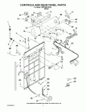 CONTROLS AND REAR PANEL PARTS Diagram and Parts List for 7MWT99810WQ0  Whirlpool Washer