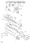MOTOR AND ICE CONTAINER Diagram and Parts List for KSRB22FHBL03  KitchenAid Refrigerator