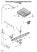 UPPER DISHRACK AND WATER FEED PARTS Diagram and Parts List for IRD6750D2  Inglis Dishwasher