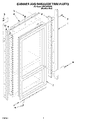 CABINET AND BREAKER TRIM PARTS Diagram and Parts List for KBRP36FKS02  KitchenAid Refrigerator