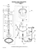 BASKET AND TUB PARTS Diagram and Parts List for 7MWTW1812AW0  Whirlpool Washer